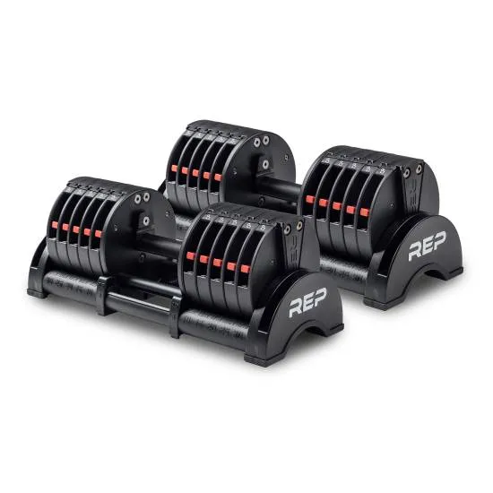 REP Fitness QuickDraw Adjustable Dumbbell - 30 kg (Sett) fra REP Fitness