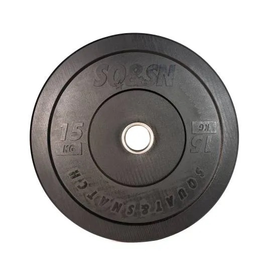 SQ&SN Sort Bumper Plate Vægtskive 15 kg