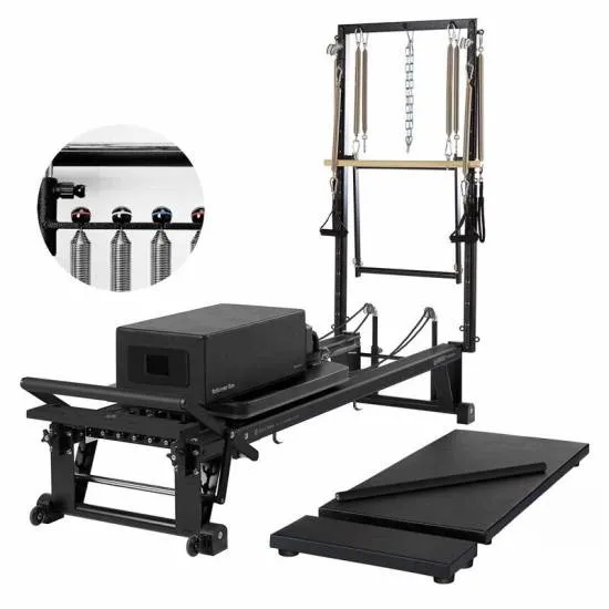 Merrithew V2 Max Plus Reformer med høypresisjon gearpakke (Jet Black)