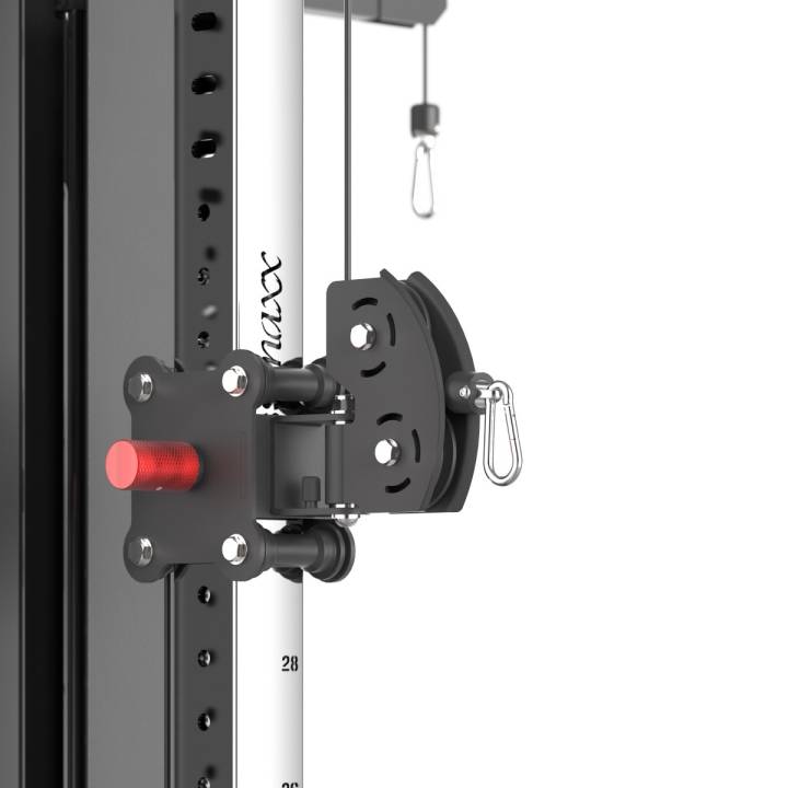 Crossmaxx kabeltårn med justerbar pulley og karabinkrok til styrketrening og funksjonell trening